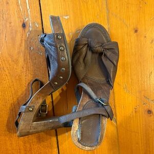 Banana Republic Brown Leather Heeled Sandals